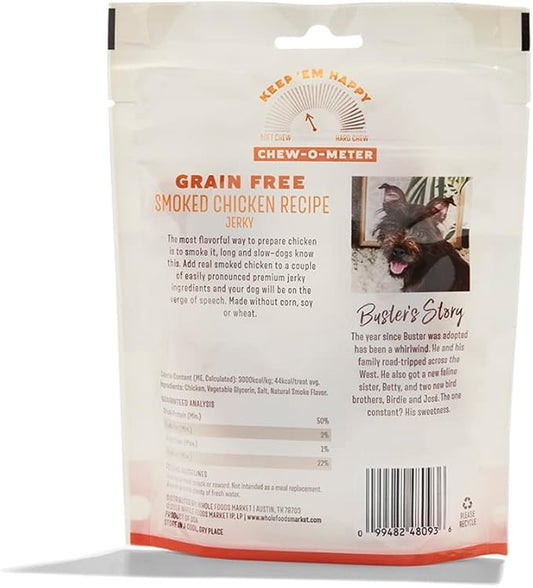Whole Paws, Grain-Free Jerky Dog Treats, Smoked Chicken Recipe, 5 Ounce