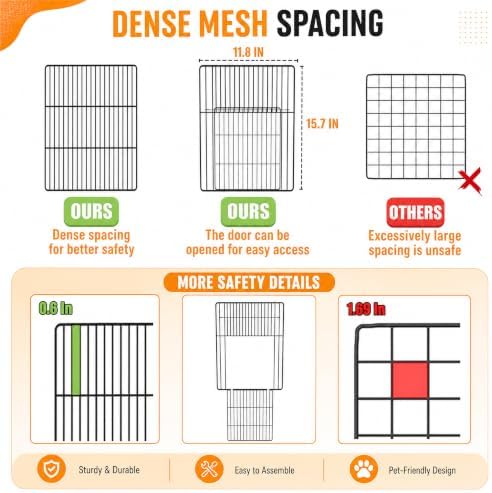 Guinea Pig Cages DIY Small Animal Playpen with Waterproof Liner, Expandable Cage for Guinea Pigs, Metal Wire Yard Fence Rabbit Cage