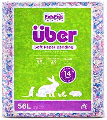 PETSPICK Uber Soft Paper Pet Bedding for Small Animals, Confetti, 56L