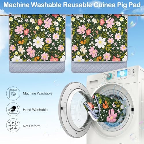 Unicorn Catcher 2 Pack Washable Guinea Pig Cage Liner, Waterproof Bedding