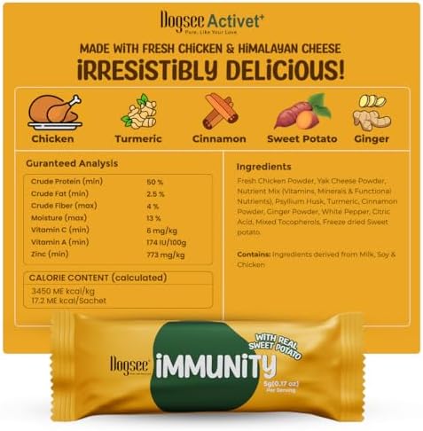 Dogsee Activet+ Freeze Dried Dog Food Topper with Yak Cheese Powder, Dog Supplement for Multi Vitamin, Boosting Immunity, Supports Growth, Improve Overall Health & Digestion (30 Sachets)
