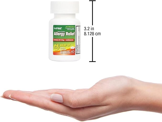 HealthA2Z® Allergy Relief | Cetirizine 10mg | 24 Packs of 45 Tablets Each (1080 Tablets) | All Day Allergy Relief | Indoor & Outdoor | Relief from Itchy Throat, Sneezing, Runny Noses | Value Pack