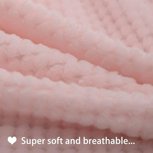 furrybaby Premium Fluffy Fleece Dog Blanket Soft and Warm Reversible Flannel Pet Blanket for Dogs 24x32inch Washable Indoor Cats Blankets for Cozy Comfy Nap(Pink)