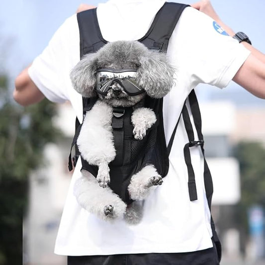 Wakytu Pet Front Dog Carrier Backpacks, Adjustable Dog Backpack Carrier, Comfortable Shoulder Straps, Soft Sponge Cushion, Designed to Fit Pets, S Size, 2-7LB