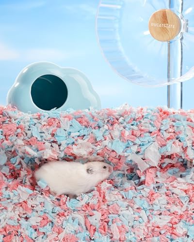 BUCATSTATE Hamster Bedding 101L, Truly 99% Dust-Free Paper Bedding, White