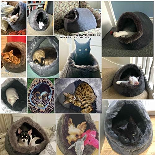 Cat Small Dog Cosy Bed Pets Igloo Bed Hideout Cave, Cushion Washable