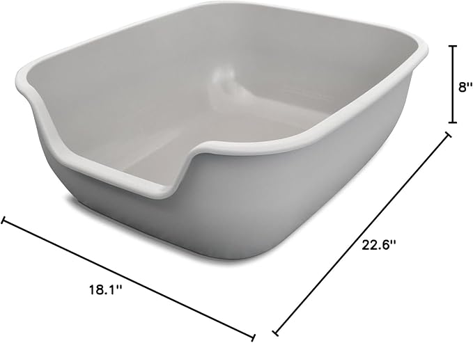 PetFusion Cat Litter Box Large (The BetterBox - Set of 2). Non-Stick Coating for Easier Cleaning and Superior Hygiene. Made of Stronger ABS Plastic