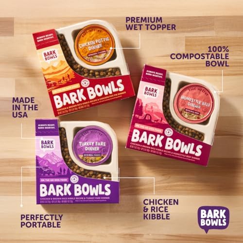 On The Go Dog Food, Chicken Pot Pie Dinner, Turkey Fare Dinner & Homestyle Beef Dinner Variety Pack - 7.5 oz Tray (6 Count), Made in The USA