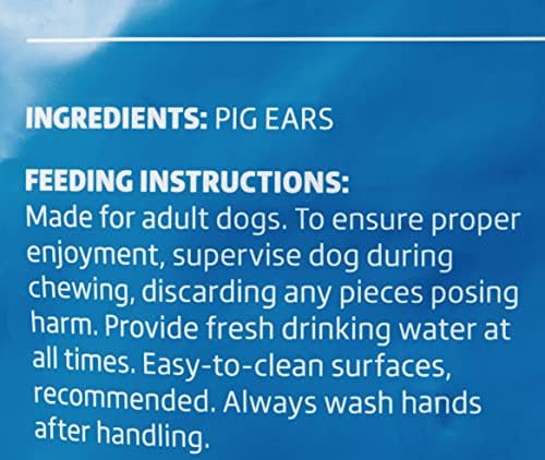 Amazon Brand - Wonder Bound Whole Pig Ears, Single Ingredient, Highly Digestible, Dog Treats for Puppy and Large/Medium Dogs, Pork, 18 count, 12.7 ounce (Pack of 1)