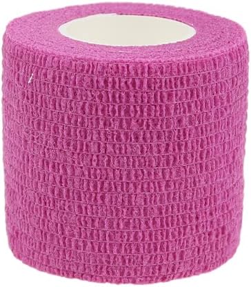 Self Adhesive Bandage Wrap Animal Cohesive Bandage Self Adherent Wrap First Aid Tape for Dogs Cats Horses Birds & Wrist Healing Ankle Sprain (2 Inch Pink 12 Rolls)