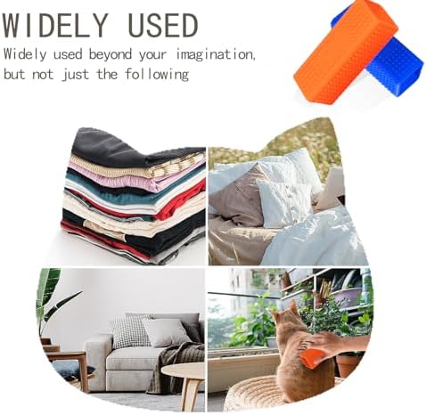 2pcs Pet Dog Cat Hair Remover, Pet Hair Removal Tool, Hollow Cleaner Brush for car,Interior, Furniture, Sofa (orangeblue)