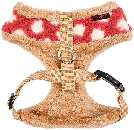 Puppia Stefan Dog Harness Over-The-Head Warm Winter Tumbling Waffle Pattern Adjustable Chest for Small and Medium Dog, Coral, Medium