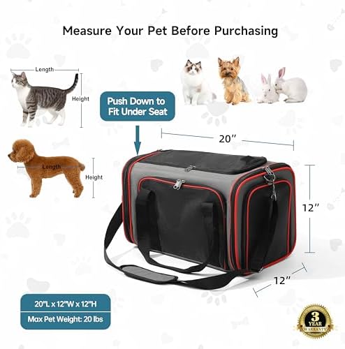 EliteField Soft-Sided Pet Carrier for Cats & Small Dogs (3-Year Warranty)