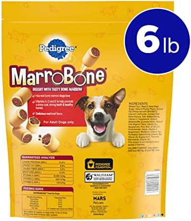 Pedigree MARROBONE Dog Treats Real Beef Flavor Crunchy Dog Biscuit, 6 lb. Pack (Pack of 2)
