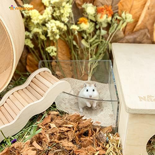 Niteangel Hamster Desert Bath Sand | No-Dust Bath or Potty Litter for Hamsters, Chinchillas, Gerbils, Mice, Degus and Other Small Pets (Desert Sand & Zeolite Particles, 2.5LB/40oz)