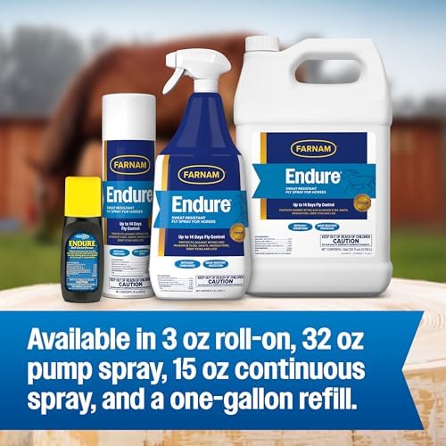 Farnam Endure Fly Spray for Horses, Long-Lasting Fly Repellent, 32 oz Spray