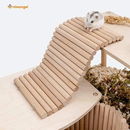 Niteangel Hamster Climbing Ladder Wooden Suspension Bridge for Guinea Pigs Rats Hedgehog Gerbils Mouse Sugar Glider and Other Small Animals (Small)