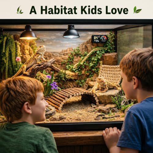 RUNANIA Bearded Dragon Tank Accessories, 10 PCS Reptile Hammock Plants Bridge Jungle Climber Vines for Snakes Bearded Dragon Chameleon Gecko Lizard