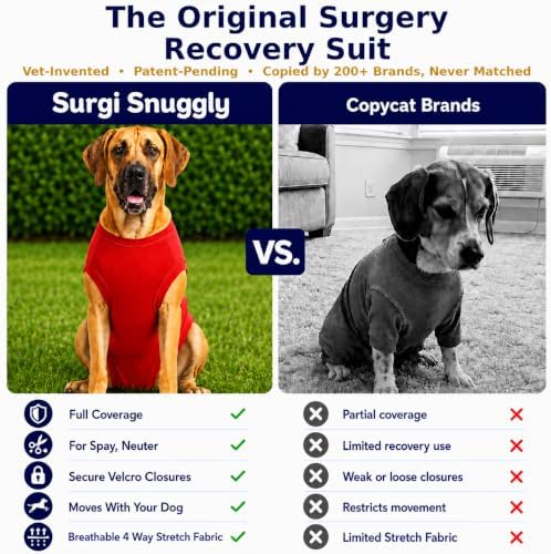 Surgi Snuggly Dog Surgery Recovery Suit, Cone Alternative, Spay/Neuter 2XL