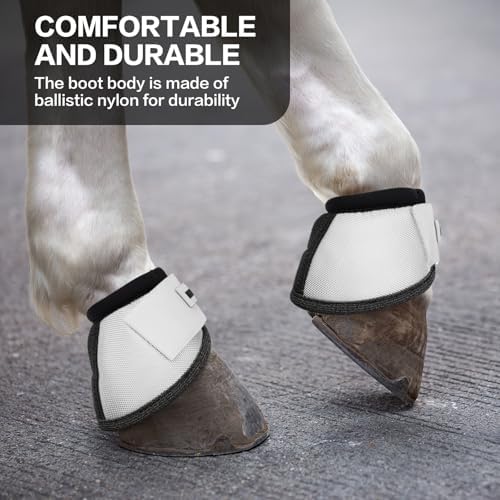 GEOSO Bell Boots for Horses,Ballistic Overreach Horse Boots | Superb Protection, Durability&Comfort,360 Degree Wrap