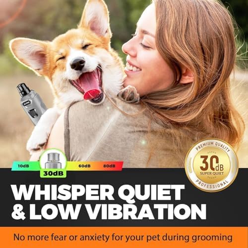Whisper Quiet Dog Nail Grinder Safe & Stress-Free for Sensitive Dogs Cats