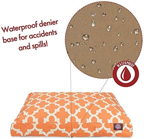 Majestic Pet Rectangular Dog Bed, Small, 27x20x4 in, Washable, Peach