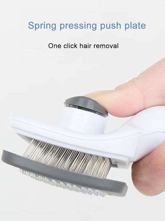 Self Cleaning Slicker Brush, Dog Cat Bunny Pet Grooming Shedding Brush,Deshedding Pet Supplies Accessories (Blue) (Gray)