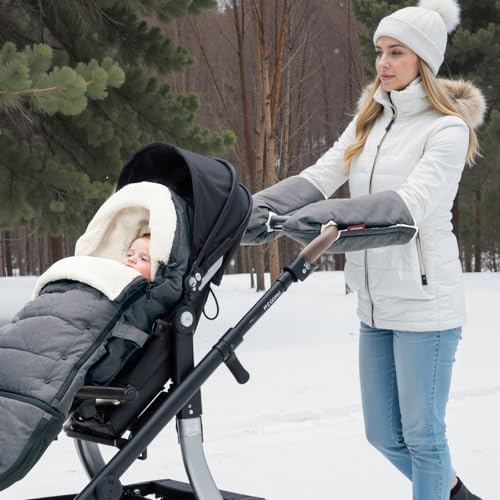 Momcozy Universal Stroller Gloves, Plush Weatherproof Winter Handmuffs