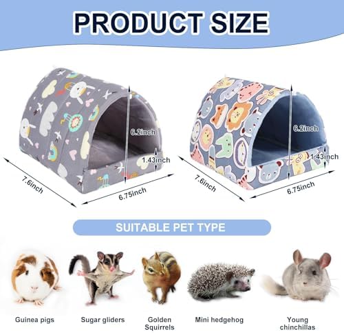 UPINS 2 Pack Guinea Pig Hideout,Guinea Pig Bed