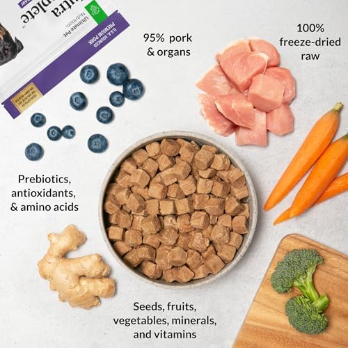 ULTIMATE PET NUTRITION Nutra Complete Freeze-Dried Dog Food, Pork 1lb x4