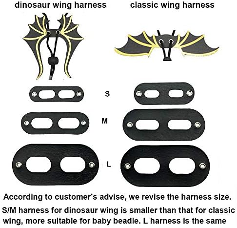 ADOGGYGO Bearded Dragon Leash Harness Set, 3 Size Harness, Dinosaur Wing