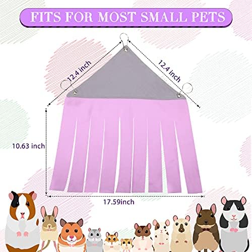 Shappy 2 Pcs Guinea Pig Hideout Hideaway Cage Hammock, Pink Heart