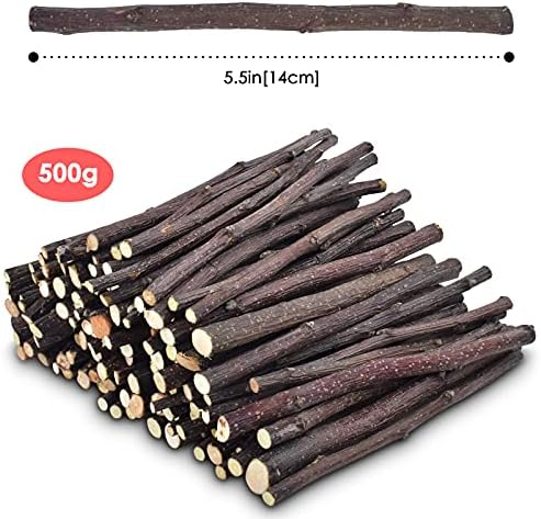 ERKOON Natural Apple Sticks 500g (1.1lb) Small Animals Molar Chew Toys Apple Branch Chew Treats for Hamster Rabbit Chinchilla Bunny Guinea Pig Squirrel