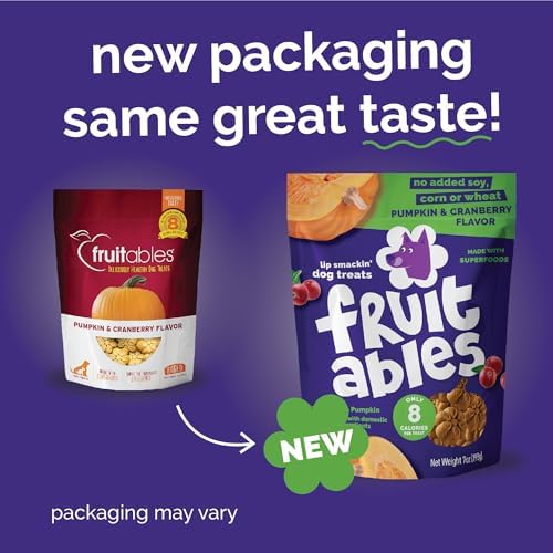 Fruitables Baked Dog Treats, Low Calorie Treats, Pumpkin & Cranberry, 7oz