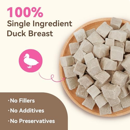 Freeze Dried Duck Treats for Dogs & Cats, 9.9 oz