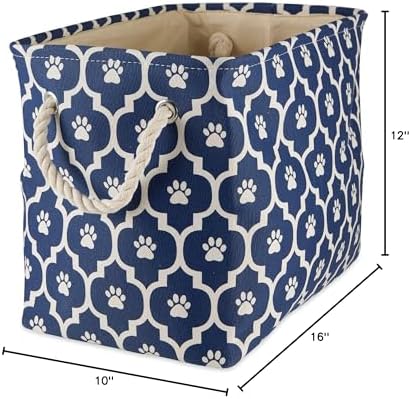 Bone Dry Pet Storage Collection Lattice Paw Print, Nautical Blue, Medium Rectangle