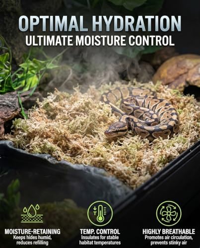 Sphagnum Moss for Reptiles & Plants, 3.4 OZ Terrarium Moss Bedding