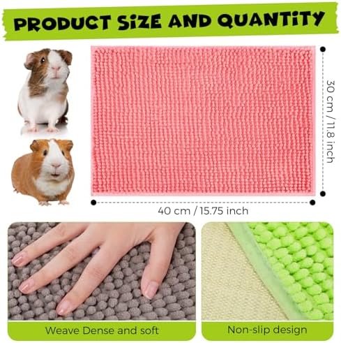 Barydat 8 Pcs Guinea Pig Cage Liner 16x12'' Washable Rabbit Fleece Mat