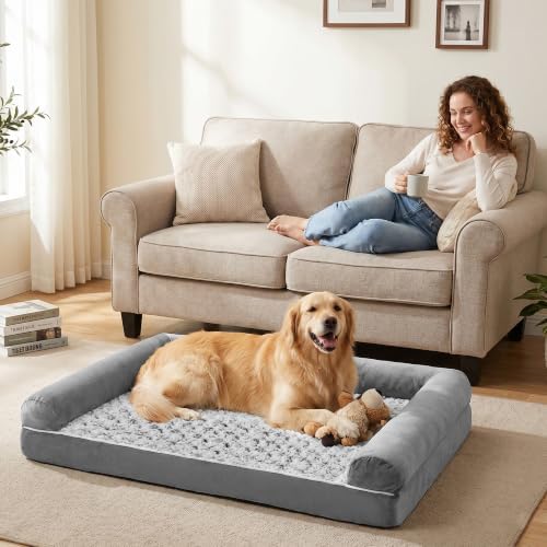 Waterproof Short Plush Orthopedic Sofa Dog Bed for Large Dogs
