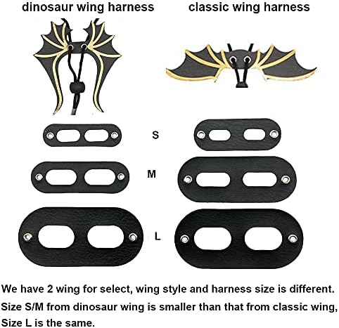 ADOGGYGO Orange Bearded Dragon Leash Harness, 3 Size Pack, Cool Bat Wing