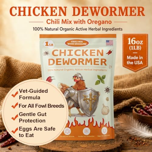 Natural Chicken Dewormer Powder, Chili Mix with Oregano for Poultry Supplement,16OZ