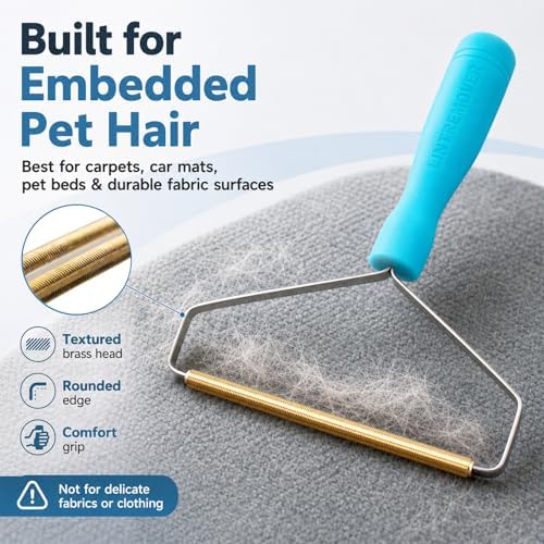 3 Pack Dog Cat Hair Remover, Carpet Rake and Fabric Lint Scraper