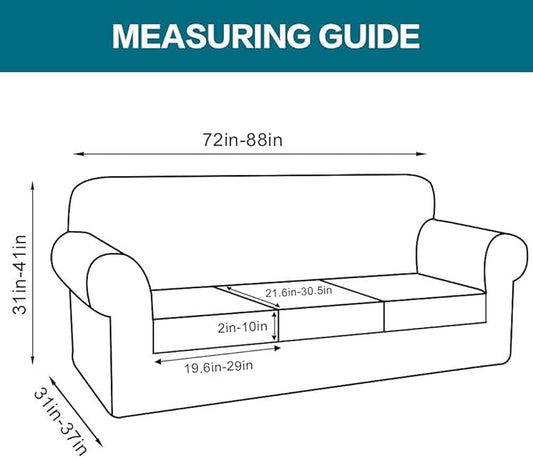 Turquoize 4 Piece Sofa Slipcover Sofa Covers for 3 Cushion Couch Soft Couch Cover for Dogs-Washable Sofa Furniture Covers with 3 Individual Cushion Covers,Feature Jacquard Fabric(3 Cushion Sofa, Sand)