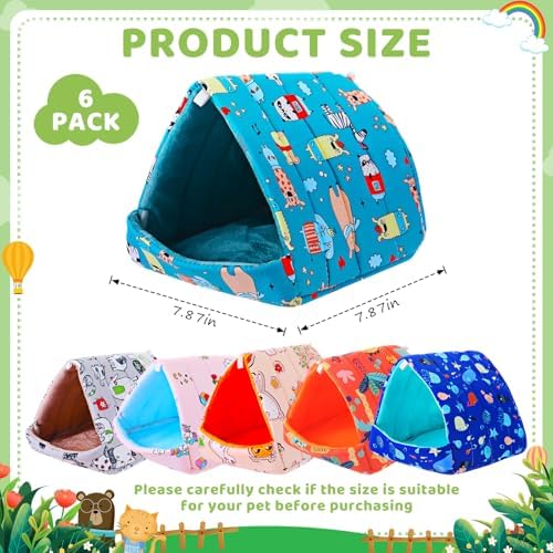 Ripeng 6 Pcs Guinea Pig Hideout Rabbit Bed, 7.9inch Ocean Park