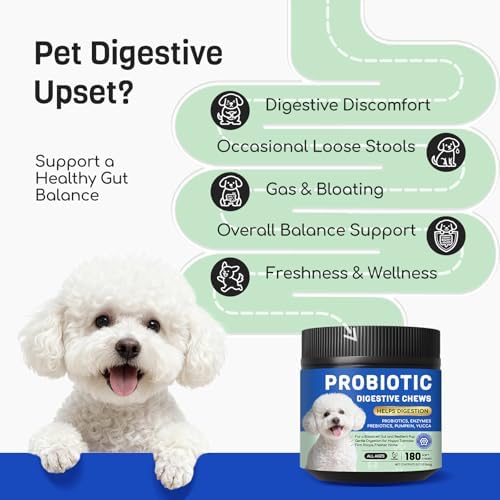 Probiotics for Dogs, 10B CFU, Digestive Health, 180 Chews