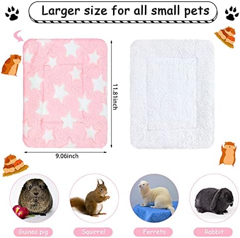 Jetec 4 Pcs Guinea Pig Bed Pads Big Twinkle, 10 x 11 Inch Plush Mat