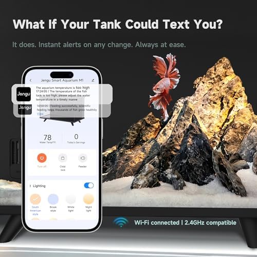 M1 5.3 Gallon Smart Fish Tank, App-Controlled Betta Aquarium Starter Kit