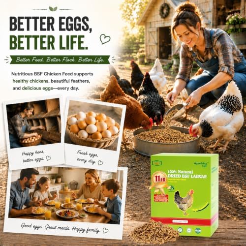 Amzey 11 LB Dried Black Soldier Fly Larvae, High-Calcium Chicken Treats