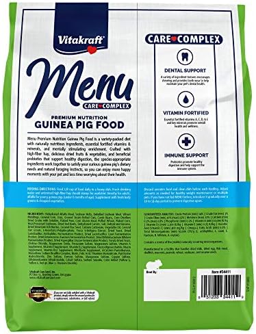 Vitakraft Menu Premium Guinea Pig Food - Alfalfa Pellets Blend - Vitamin and Mineral Fortified (Pack of 2)