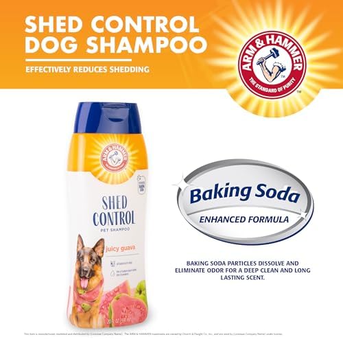 Arm & Hammer Shed Control Dog Shampoo, Juicy Guava Scent, 20 Fl Oz, 6-Pack